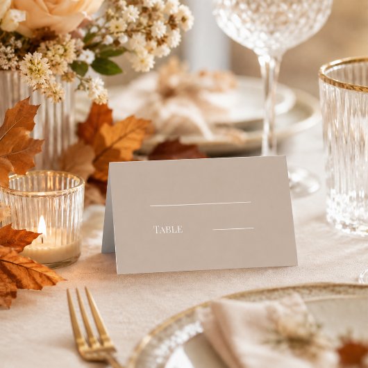 Carte De Placement Mariage taupe crème moderne simple
