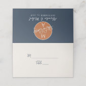 Carte De Placement Mariage Terracotta Bleu Nuit (Extérieur déplié)