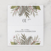 Carte De Placement Mariage Thème Botaniques Assourdis (Extérieur déplié)