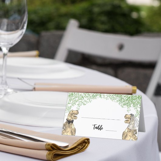 Carte De Placement Mariage Thème Dinosaures Feuillage