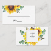 Carte De Placement Mariage Tournesol Jaune Moderne (Devant / Derrière)