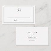 Carte De Placement Mariage traditionnel gris élégant (Devant / Derrière)