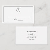Carte De Placement Mariage traditionnel noir et blanc élégant (Devant / Derrière)
