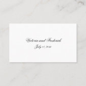 Carte De Placement Mariage traditionnel noir et blanc Formal élégant (Dos)