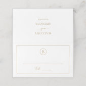 Carte De Placement Mariage traditionnel or élégant (Extérieur déplié)