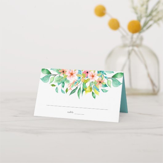 Carte De Placement Mariage tropical floral (Devant)