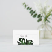 Carte De Placement Mariage tropical Monstera Fern Plat Place Card (Debout devant)