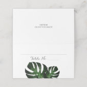 Carte De Placement Mariage tropical Monstera Plié Carte Place (Extérieur déplié)