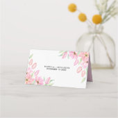Carte De Placement Mariage Tulipes d'aquarelle rose (Dos)