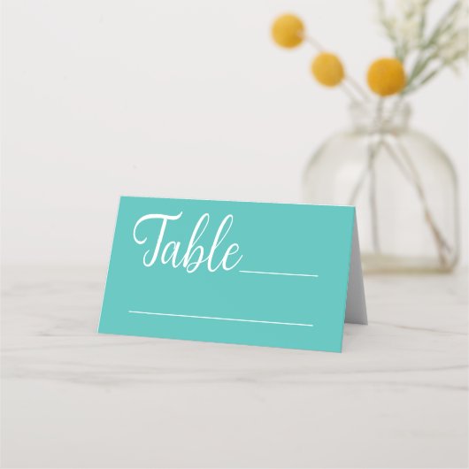 Carte De Placement Mariage turquoise blanc élégant (Devant)