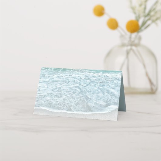 Carte De Placement Mariage Turquoise Blue Ocean Beach (Dos)