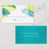 Carte De Placement Mariage turquoise et citron tropical (Devant / Derrière)