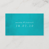 Carte De Placement Mariage turquoise et Gold Tropical (Dos)