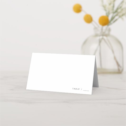 Carte De Placement Mariage Typographie Moderne Minimaliste et Chic (Devant)