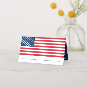 Carte De Placement Mariage USA Drapeau Américain Rouge Blanc Bleu