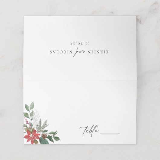 Carte De Placement Mariage végétal d'hiver (Extérieur déplié)