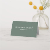 Carte De Placement Mariage végétal minimal vert de la forêt (Dos)