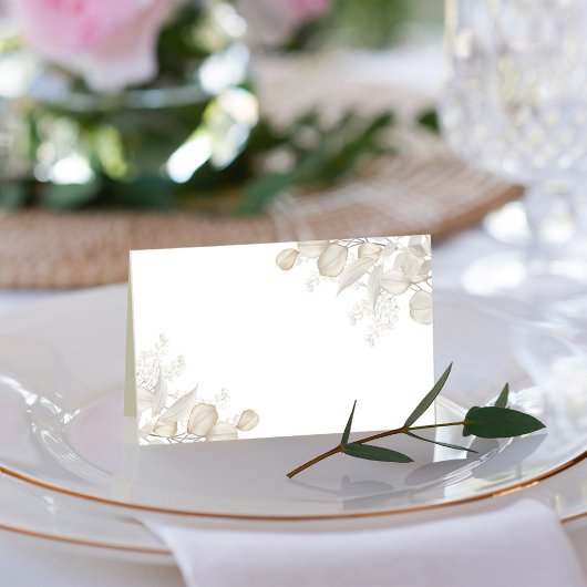 Carte De Placement Mariage Vert Aquarelle Réception Siège Blanc