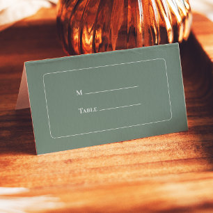 Carte De Placement Mariage vert Boho Sage simple plié