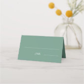 Carte De Placement Mariage vert simple (Devant)