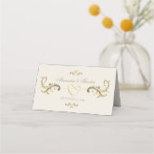 Carte De Placement Mariage vintage baroque or élégant (Dos)