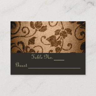 Carte De Placement Mariage vintage de parchemin Floral Table PlaceCar