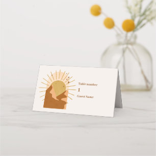 Carte De Placement Mariage vintage du désert du milieu du siècle