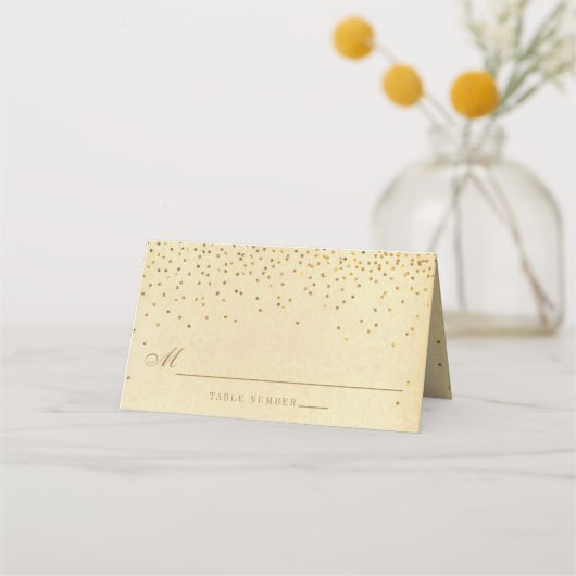 Carte De Placement Mariage vintage Glam Gold Confetti (Devant)