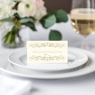 Carte De Placement Mariage Vintage Ivoire Or Antique avec Arabesques
