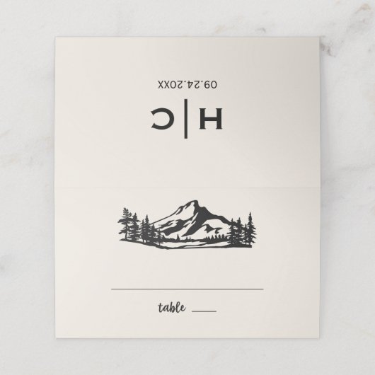 Carte De Placement Mariage vintage Wilderness (Extérieur déplié)