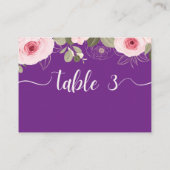 Carte De Placement mariage violet fleur sauvage (Dos)
