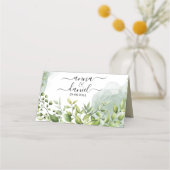 Carte De Placement mariages minimalistes aquarelle feuille verdure (Dos)