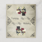 Carte De Placement Mariée & Groom Skull Goth Rustic Mariage (Extérieur déplié)