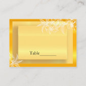 Carte De Placement Marigold moderne Timbre floral jaune et blanc (Dos)
