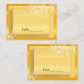 Carte De Placement Marigold moderne Timbre floral jaune et blanc (Devant / Derrière)