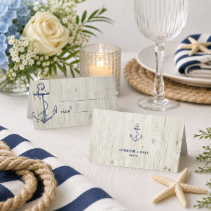 Carte De Placement Marine Ancre nautique Bois rustique