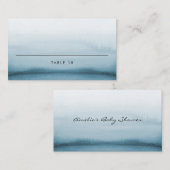 Carte De Placement Marine bleu aquarelle Ombre Mariage moderne (Devant / Derrière)