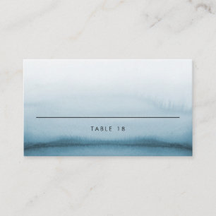 Carte De Placement Marine bleu aquarelle Ombre Mariage moderne