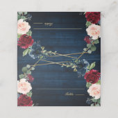 Carte De Placement Marine Bleu Bourgogne Or Mariage géométrique Pl (Extérieur déplié)