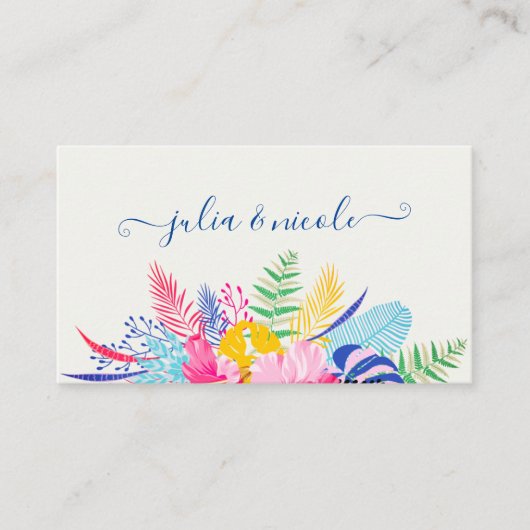 Carte De Placement Marine Blue Rose Wild Rain Forest Mariage À feuill (Devant)