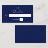 Carte De Placement Marine branchée et Mariage blanc (Devant / Derrière)