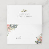 Carte De Placement Marine Coral bleu Mariage botanique (Extérieur déplié)