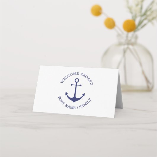 Carte De Placement Marine d'ancrage nautique Nom personnalisé Bienven (Devant)