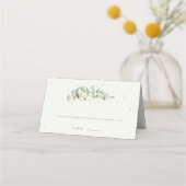 Carte De Placement Marine foncée/Crème Snowberry+Eucalyptus Mariage (Devant)