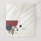 Carte De Placement Marine romantique et marbre de fleurs rouges (Extérieur déplié)