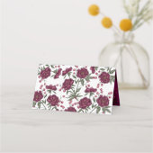 Carte De Placement Maroon Rose Wedding (Dos)