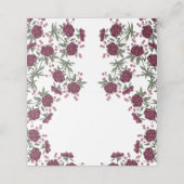 Carte De Placement Maroon Rose Wedding (Extérieur déplié)