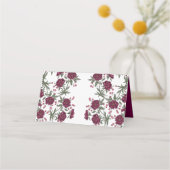 Carte De Placement Maroon Rose Wedding (Dos)