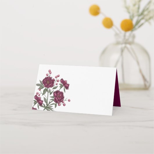Carte De Placement Maroon Rose Wedding (Devant)