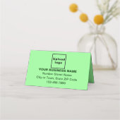 Carte De Placement Marque d'affaires sur petit vert pâle plié (Dos)